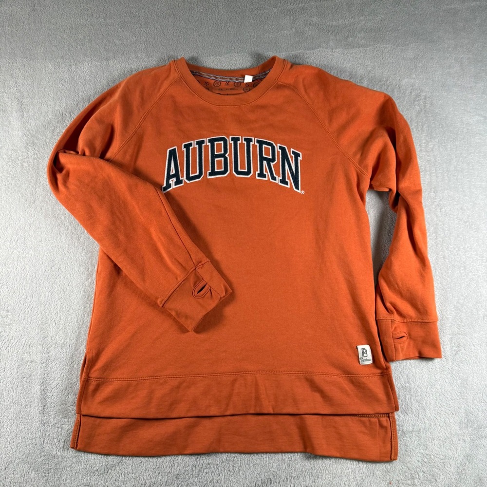 Pressbox Auburn Sweatshirt Women XL Orange NCAA Pullover Thumbholes